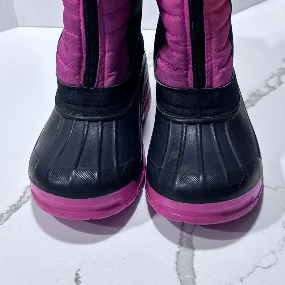 Arctic Shield | Girls Pink Black Padded Winter Snow Boots Size 12 Toddler